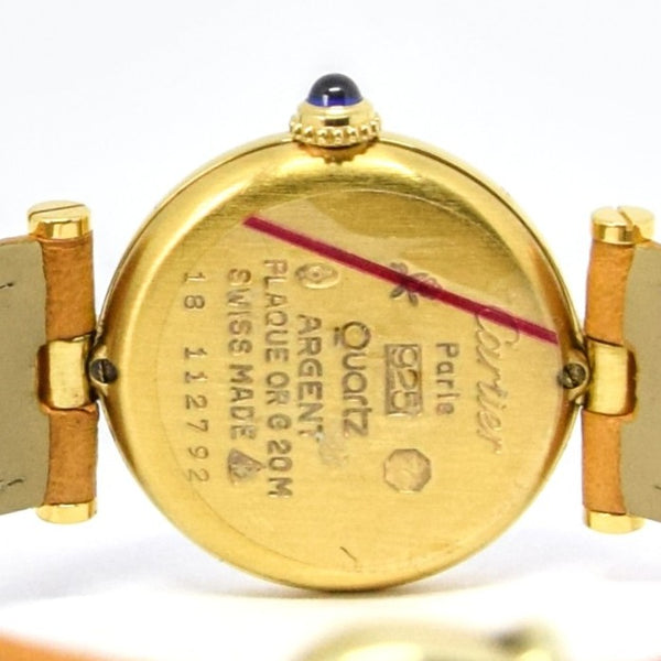 1990s Ladies Cartier 'Must de' Ronde Vendôme Vermeil in 925 Silver Gilt Case