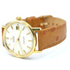 1963 Omega Automatic Seamaster De Ville Date Model 166.5020 in Solid 18ct Gold with Linen Dial with Box