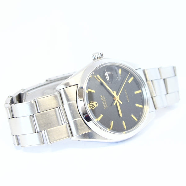 1969 Rolex Oyster Date Precision with Gloss Black Dial in Stainless Steel on Riveted Oyster Model 6694