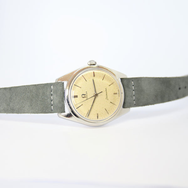 1959 Omega Seamaster Seachero Wristwatch with Rare Honeycomb Dial in Stainless Steel Model 2996