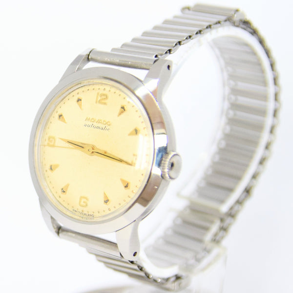 1953 Movado Bumper Automatic Wristwatch Model 3561 in Borgel Case on Bonklip Bracelet