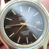 1976 Omega Rare Large Seamaster Cosmic 2000 Automatic Date Model 166.128 with Gloss Brown Spider Web Dial in Gold & Steel