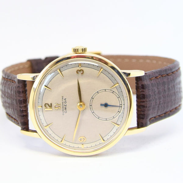 1944 Rare Omega Chronometer in 14ct Gold with Two Tone Dial Cal. 30T2RG Model 2364