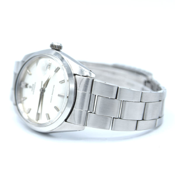 1965 Tudor Oysterdate Manual Wind Wristwatch Model 7962 with Silvered Dial on Bracelet