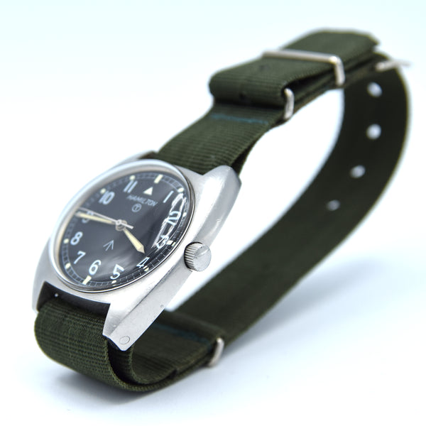 1973 Hamilton W10-6645-99 Mechanical British Military Issue Wristwatch with Hacking Seconds 1st Year of Production
