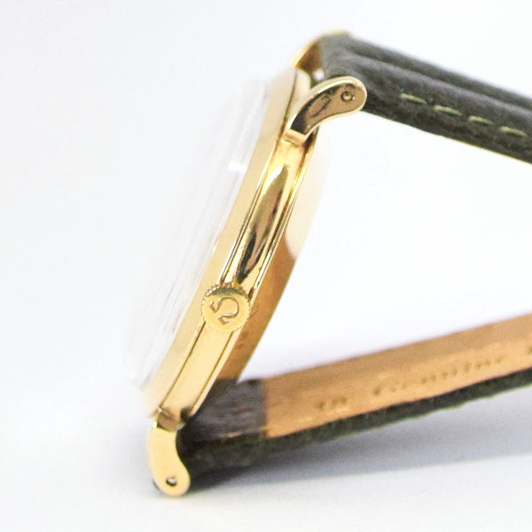 1958 Elegant Omega Automatic Dress Watch with Cross Hair Dial Model 13308 in 9ct Gold Cal 501