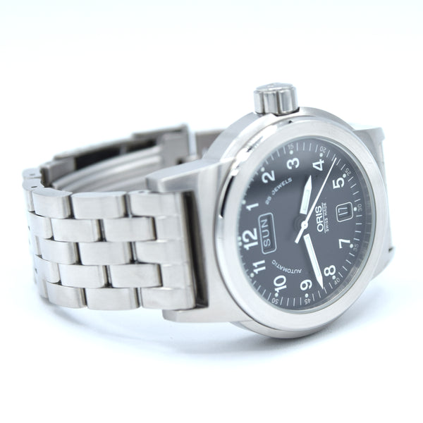 2005 Oris Big Crown Automatic Day Date with Deco Luminous Numbers Model 7500 in Stainless Steel on Bracelet