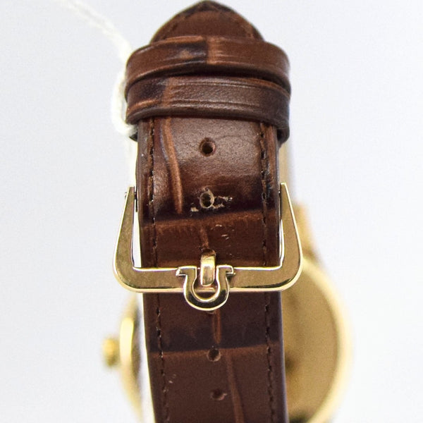 1952 Omega Manual Wind Dress Watch Model 13322 in 9ct Gold with Mixed Arrow and Arabic Numerals Sub Seconds and Original Gold Buckle