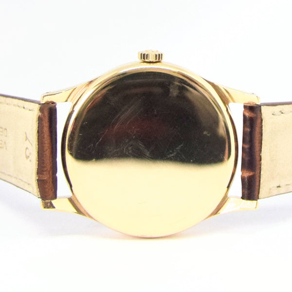 1952 Omega Manual Wind Dress Watch Model 13322 in 9ct Gold with Mixed Arrow and Arabic Numerals Sub Seconds and Original Gold Buckle
