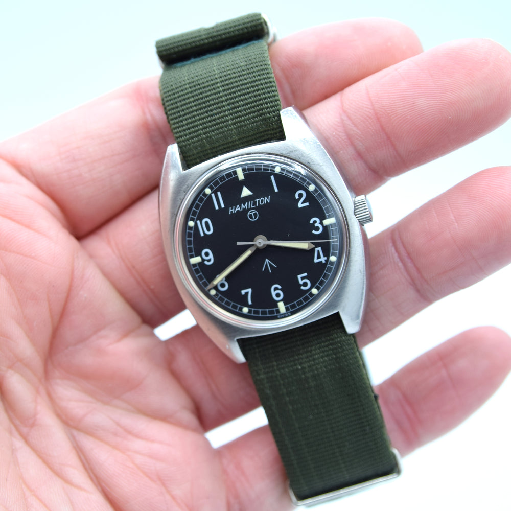 1973 Hamilton W10-6645-99 Mechanical British Military Issue Wristwatch with Hacking Seconds 1st Year of Production