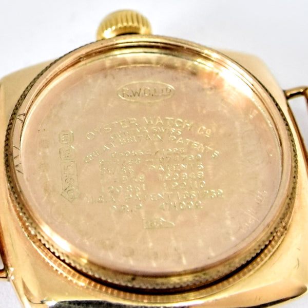 1935 Rare Rolex Oyster Model in 9ct Cushion Oyster Case with 9ct Gold Period Bracelet
