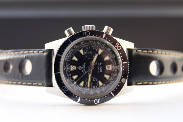 Sandoz Chronograph with Black Dial in Stainless Steel Circa 1960s