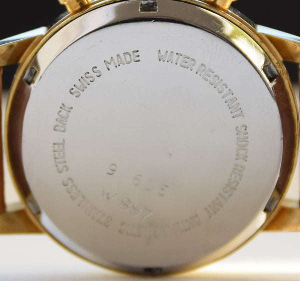1970s Rone Valjoux Chronograph with Blue Dial in Gold Plate