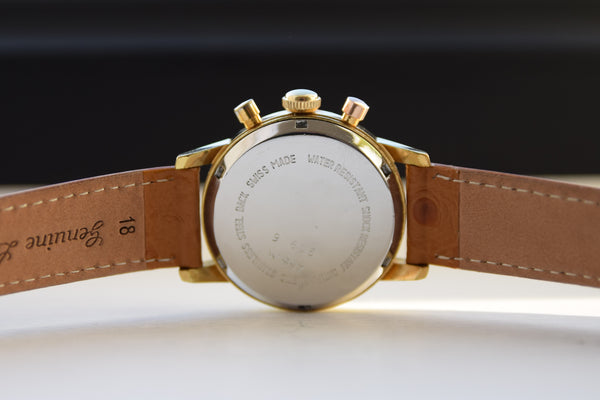 1970s Rone Valjoux Chronograph with Blue Dial in Gold Plate