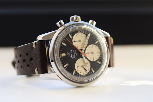 Enicar Sherpa Graph Chrongraph mk3 Racing Style Wristwatch in Stainless Steel Circa 1972