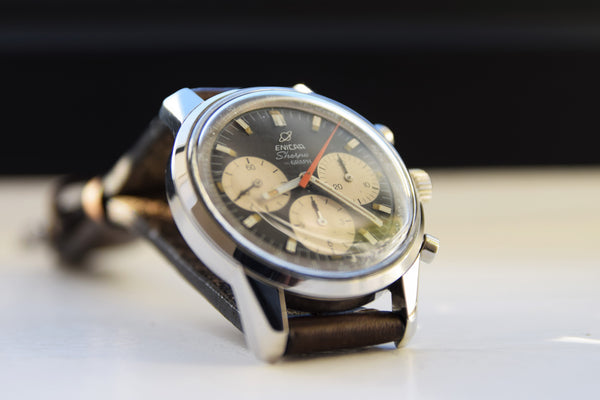 Enicar Sherpa Graph Chrongraph mk3 Racing Style Wristwatch in Stainless Steel Circa 1972
