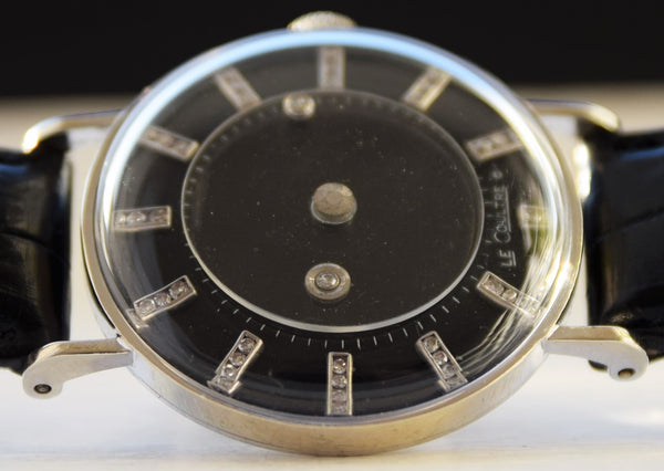 LeCoultre and Vacheron Constantin Wristwatch 1950s with Diamond Mystery 'Galaxy' Dial in 14ct Gold