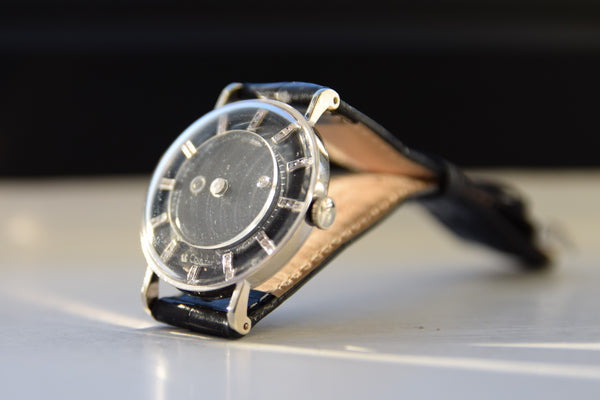 LeCoultre and Vacheron Constantin Wristwatch 1950s with Diamond Mystery 'Galaxy' Dial in 14ct Gold