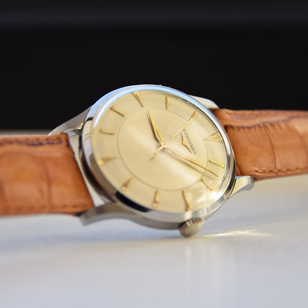 Longines Dress Watch Manual Wind Center Seconds Stainless Steel Circa 1958