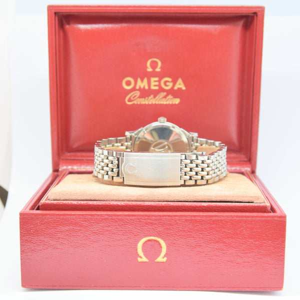 1964 Omega Constellation Auto with Dog Leg Lugs & Original Box Model 168.005 on Beads of Rice Bracelet