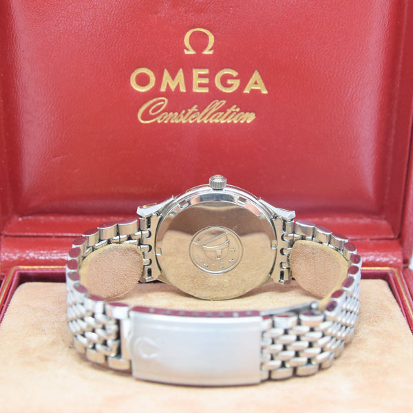 1964 Omega Constellation Auto with Dog Leg Lugs & Original Box Model 168.005 on Beads of Rice Bracelet