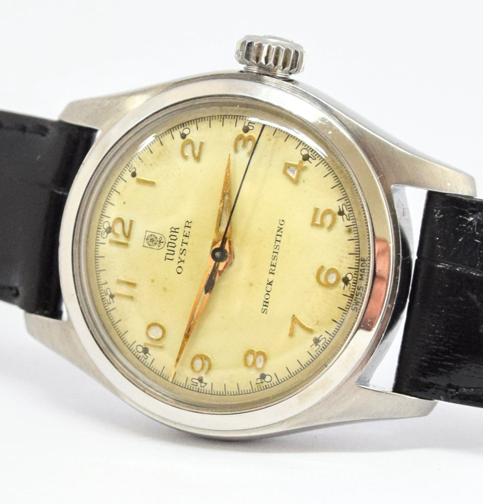 1950s Tudor Oyster Shock-Resisting Stainless Steel Wristwatch Model 7803 32mm