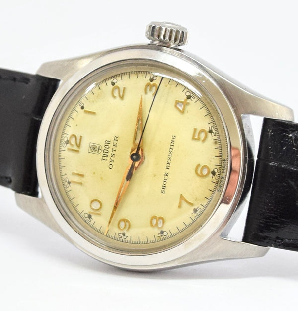 1950s Tudor Oyster Shock-Resisting Stainless Steel Wristwatch Model 7803 32mm