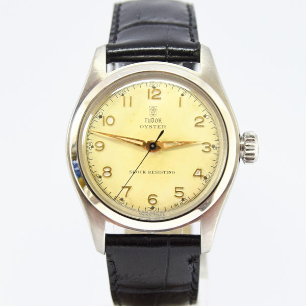 1950s Tudor Oyster Shock-Resisting Stainless Steel Wristwatch Model 7803 32mm