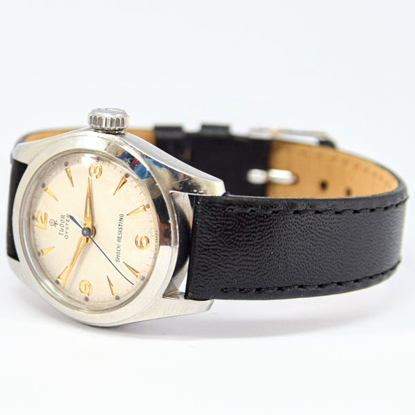 1950s Tudor Oyster Shock-Resisting Stainless Steel Wristwatch Model 7802 30mm