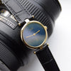 Cartier Ronde Vermeil with Lapis-Type Dial and Vendôme Lugs in Sterling Silver 925 Gilt Circa 1990s