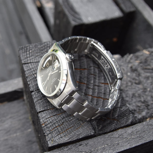 1997 Tudor Prince Date Day Automatic Rotor Self-Winding Stainless Steel Wristwatch Model 76200