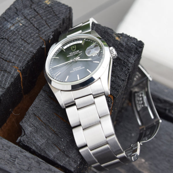 1997 Tudor Prince Date Day Automatic Rotor Self-Winding Stainless Steel Wristwatch Model 76200