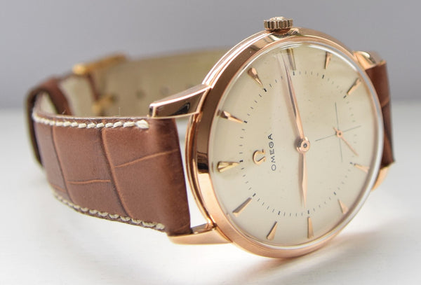 1954 Jumbo Omega with Sub Seconds Model 2687 in 18ct Pink Gold Case