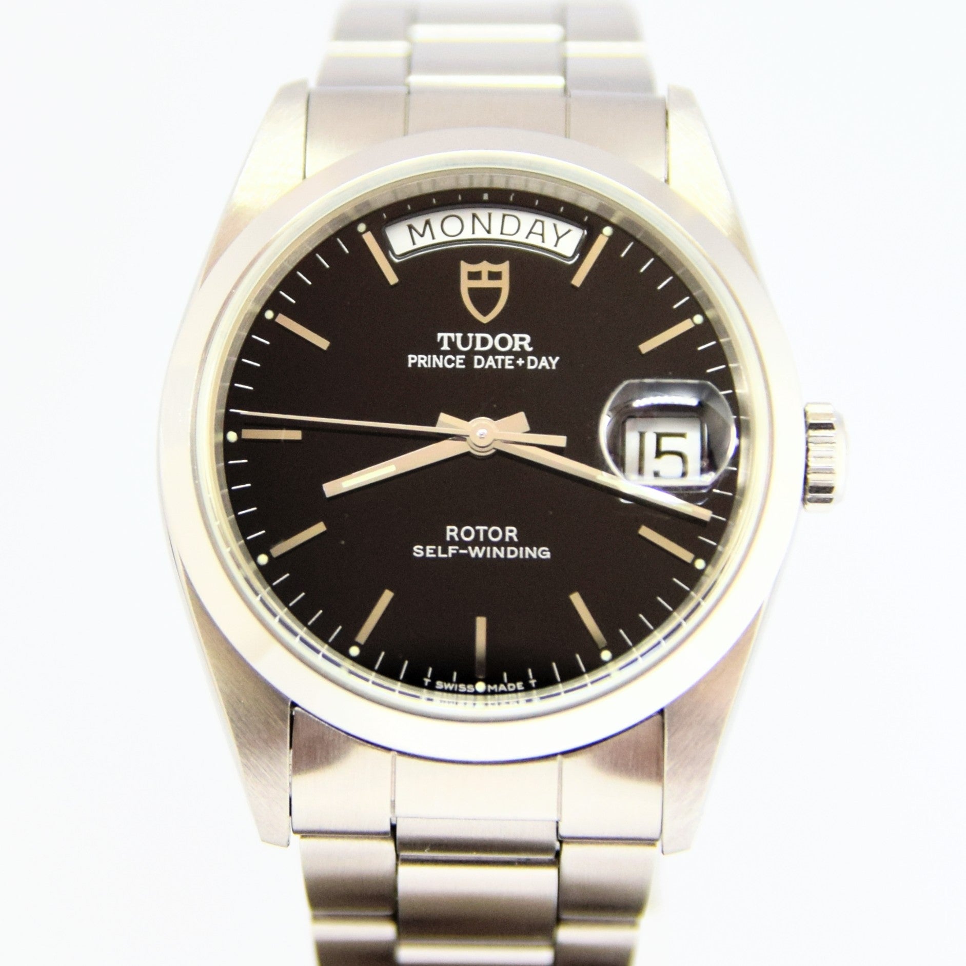 1997 Tudor Prince Date Day Automatic Rotor Self-Winding Stainless Steel Wristwatch Model 76200