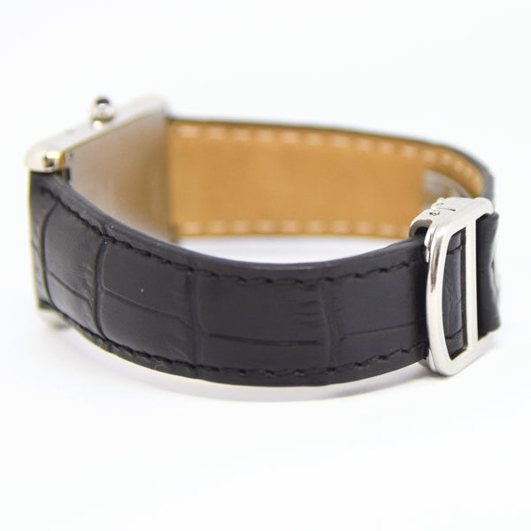 Classic Cartier Full Size Tank Solo Model 2715 in Stainless Steel with Deployment Buckle & Box Circa 2010