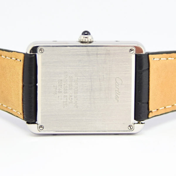 Classic Cartier Full Size Tank Solo Model 2715 in Stainless Steel with Deployment Buckle & Box Circa 2010