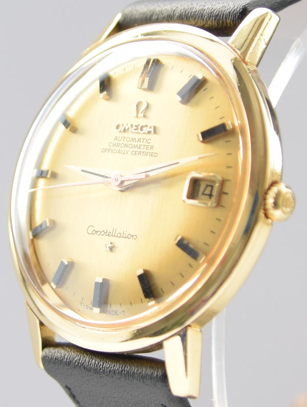 1968 Omega Constellation Automatic with Date in 18ct Gold Model 168.004 with 18ct Gold Dial
