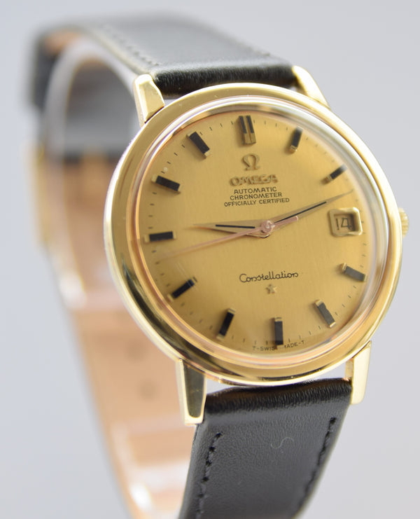 1968 Omega Constellation Automatic with Date in 18ct Gold Model 168.004 with 18ct Gold Dial