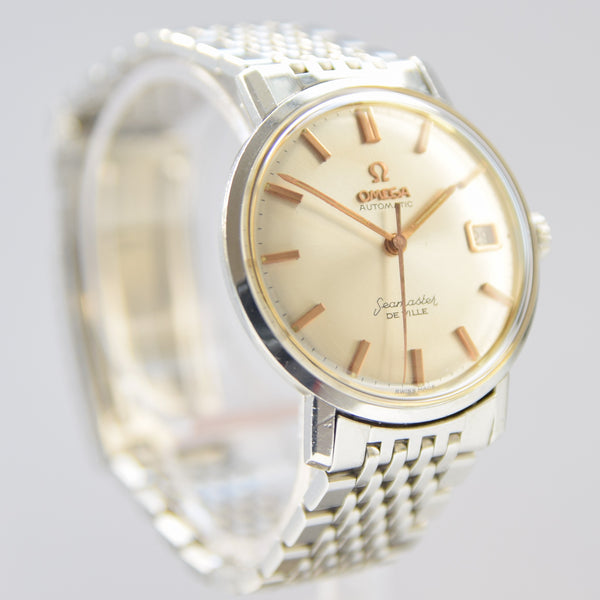 1963 Omega Automatic Seamaster Deville Date with Original Beads of Rice Type Bracelet Model 14910 Stainless Steel