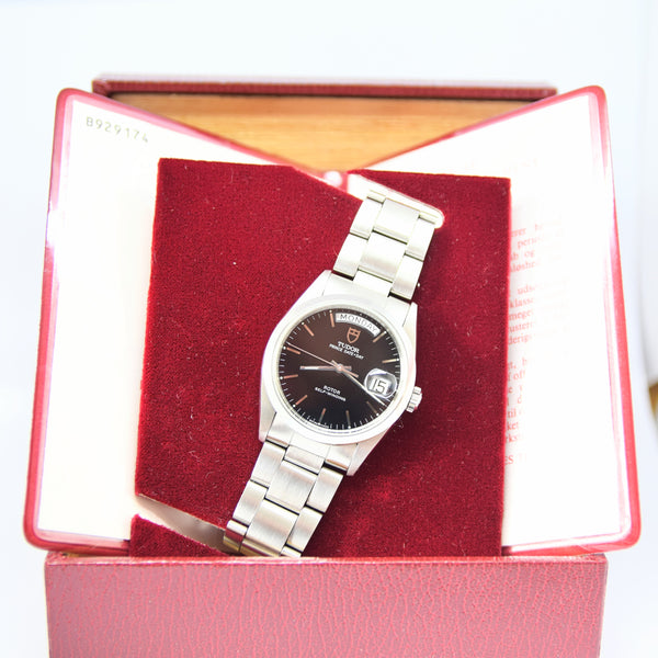 1997 Tudor Prince Date Day Automatic Rotor Self-Winding Stainless Steel Wristwatch Model 76200