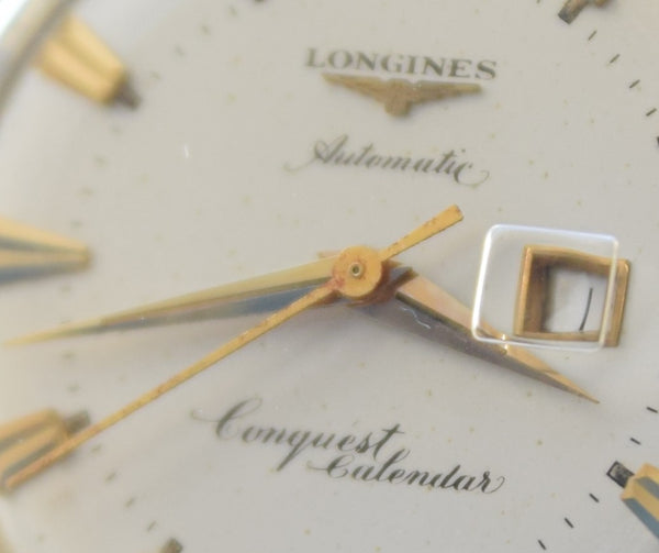 Longines Stunning Gold capped Conquest Calendar Wristwatch Model 9007 - Dated 1959 with Original Box