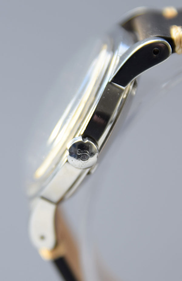 1949 Omega Automatic Bumper with Fabulous Original Two Tone Dial Model 2577 in Stainless Steel