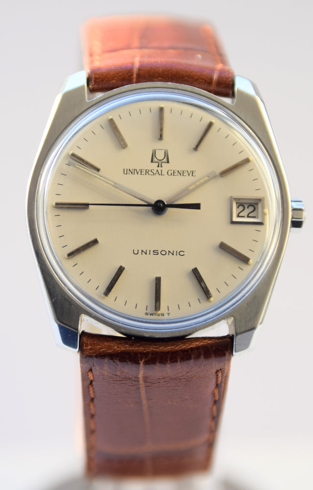 1960s Universal Geneve unisonic Tuning fork wristwatch in stainless steel model  852100/02