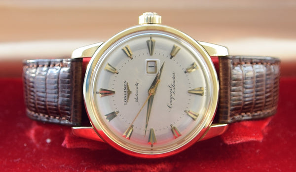 Longines Stunning Gold capped Conquest Calendar Wristwatch Model 9007 - Dated 1959 with Original Box