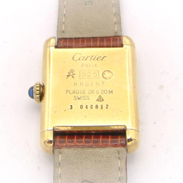 1984 Cartier Ladies Tank Mechanical Manual Wind with Classic Roman Dial and Box & Papers