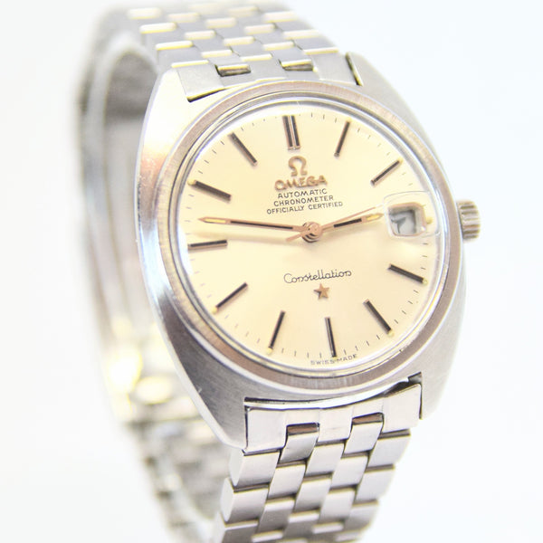 1971 Omega Constellation Automatic Wristwatch in Stainless Steel Chronometer Date Model 168.017