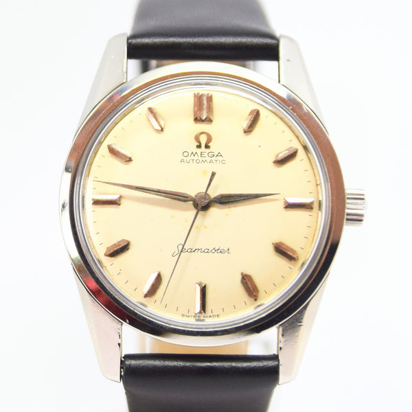 1959 Omega Seamaster Automatic Wristwatch Model 14760 Transitional Design with Alpha Hands Cal 552