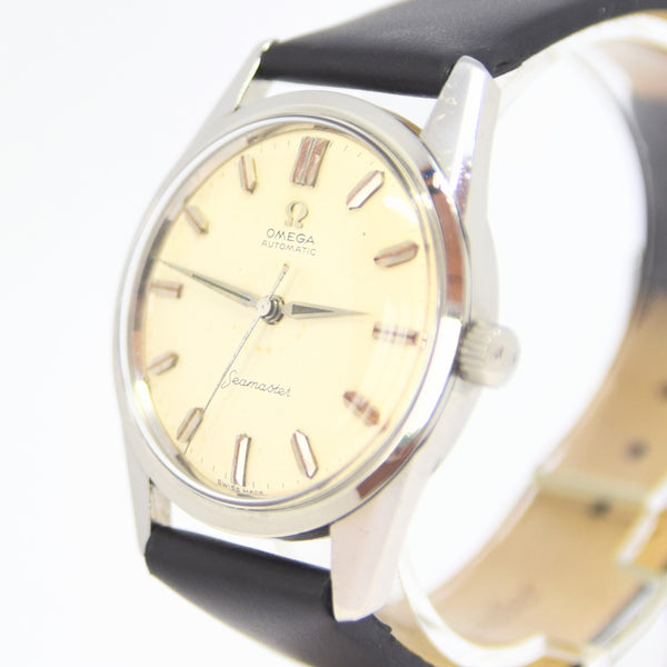 1959 Omega Seamaster Automatic Wristwatch Model 14760 Transitional Design with Alpha Hands Cal 552