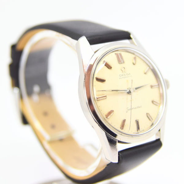 1959 Omega Seamaster Automatic Wristwatch Model 14760 Transitional Design with Alpha Hands Cal 552