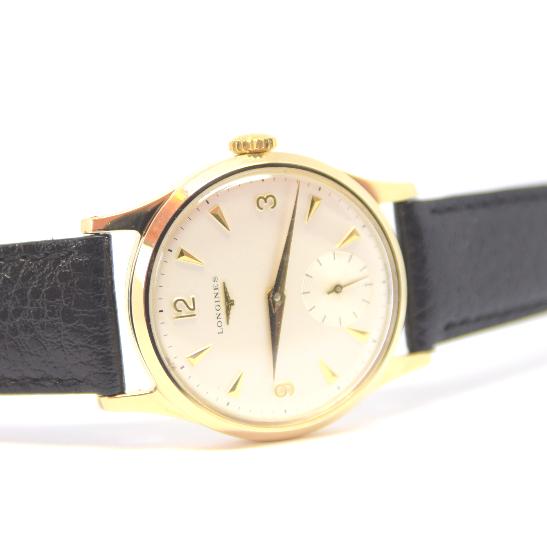 1964 Longines Solid 9ct Gold Dress Watch with Mixed Arrow and Arabic Numerals and Immaculate Dial Model 13322 Caliber 30L